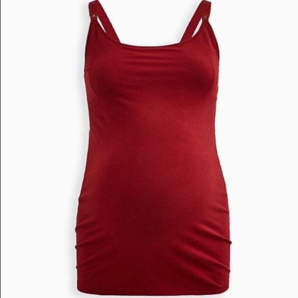 Torrid Nursing Tank Womens Medium Red Merlot Scoop Neck New Maternity Cami